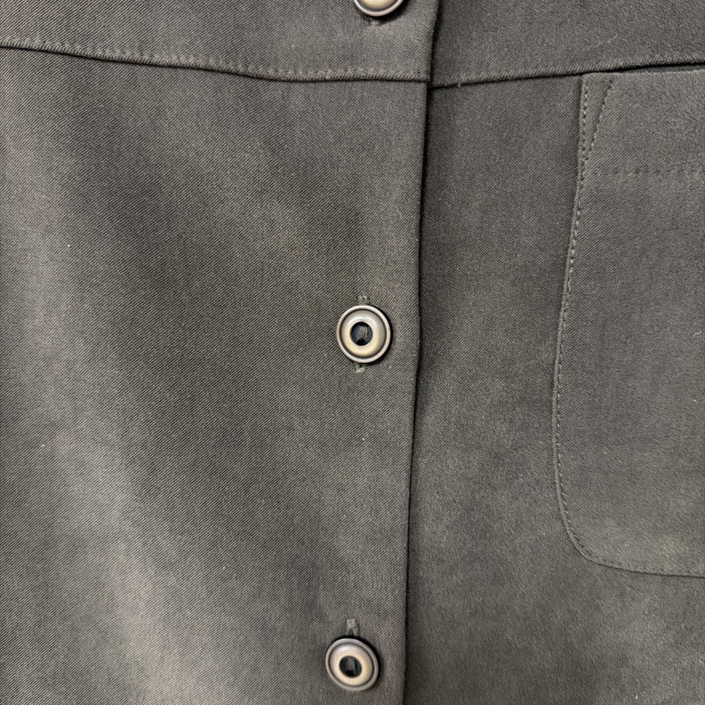 Sag Harbor Faux Suede Button-Down Shirt Jacket Womens Size 10P Green Long Sleeve - Picture 8 of 8